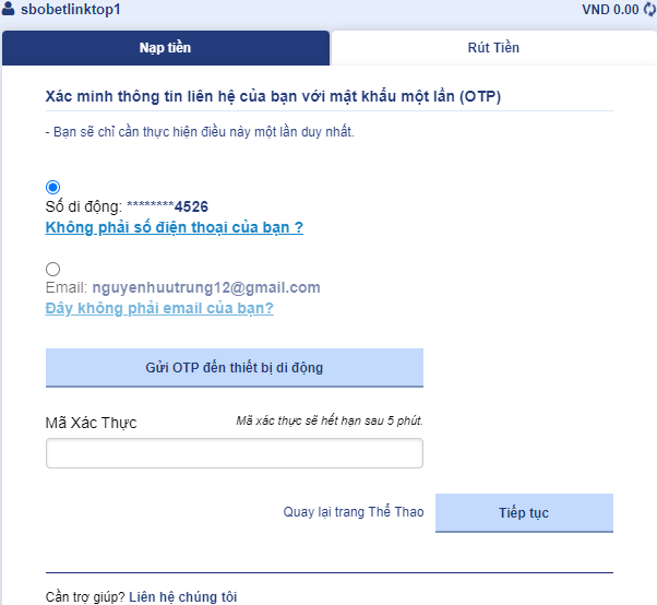 Xác thực thông tin liên hệ