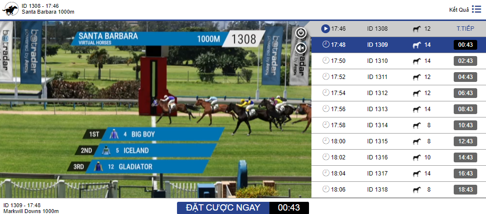 Sảnh cược đua ngựa ảo Sbobet